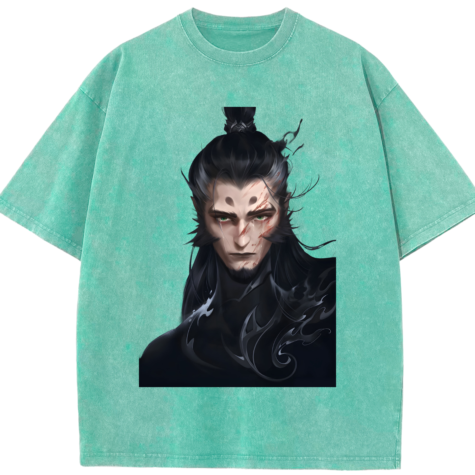 （画像用） Ne Zha 2 ナタ 魔童の大暴れ 綿100% ヴィンテージ風 半袖Tシャツ（フロントプリント）